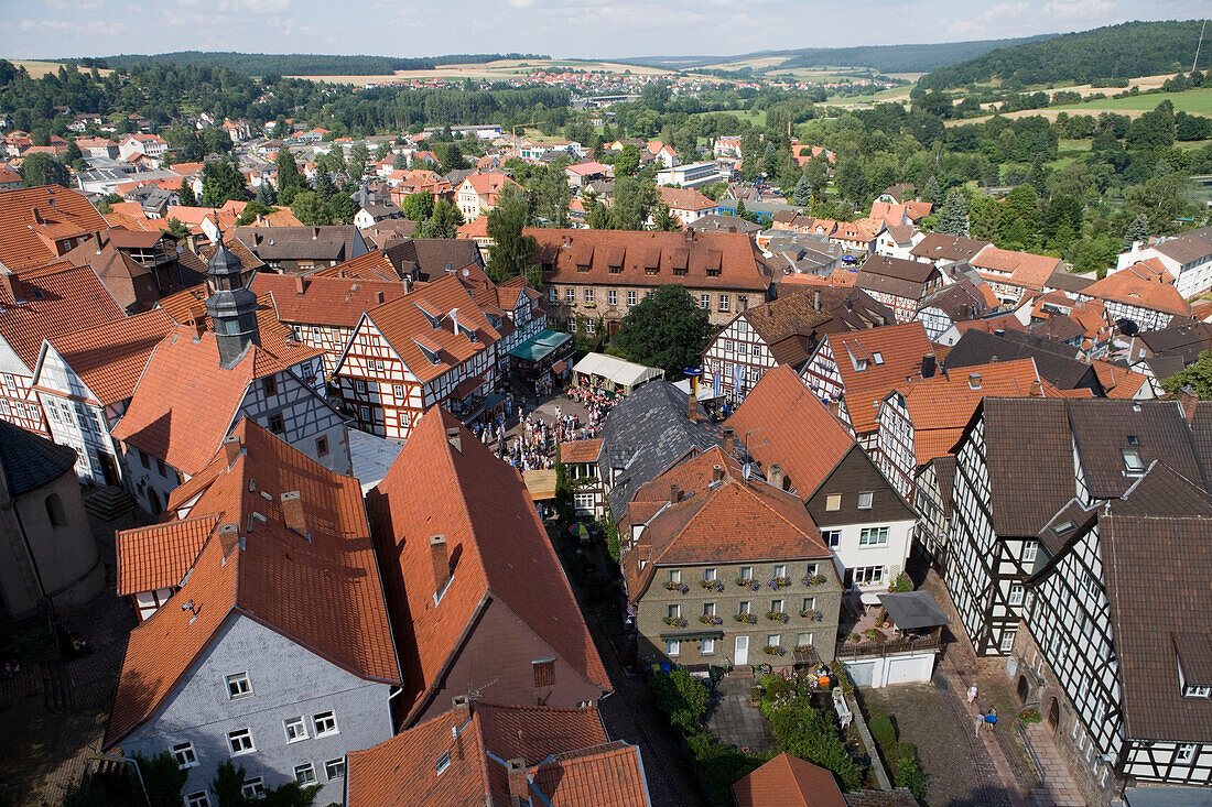 Altstadt mit Fachwerkhäusern, Schlitz, Vogelberg, Rhön, Hessen, Deutschland