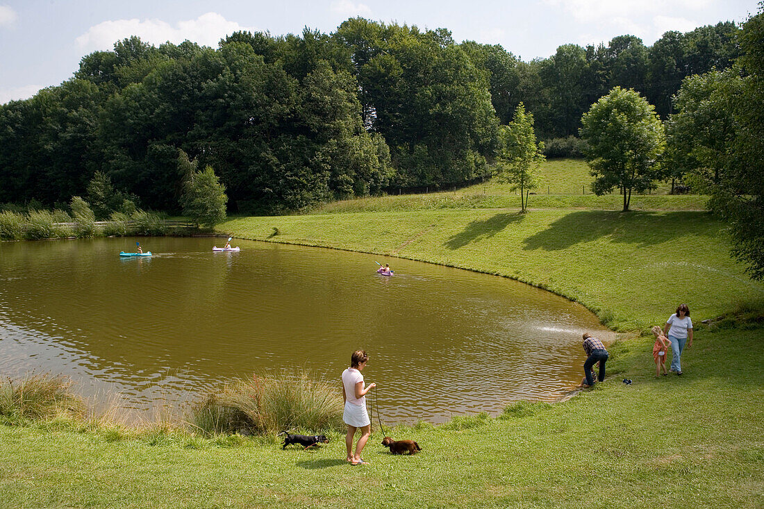 Summer Fun at Lake Kneshecke, Dipperz, Rhoen, Hesse, Germany