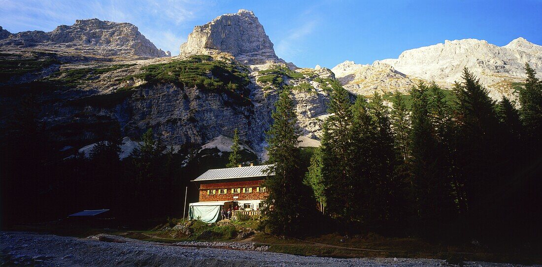 Raintalanger Hütte, Wettersteingebirge, Garmisch, Oberbayern, Deutschland