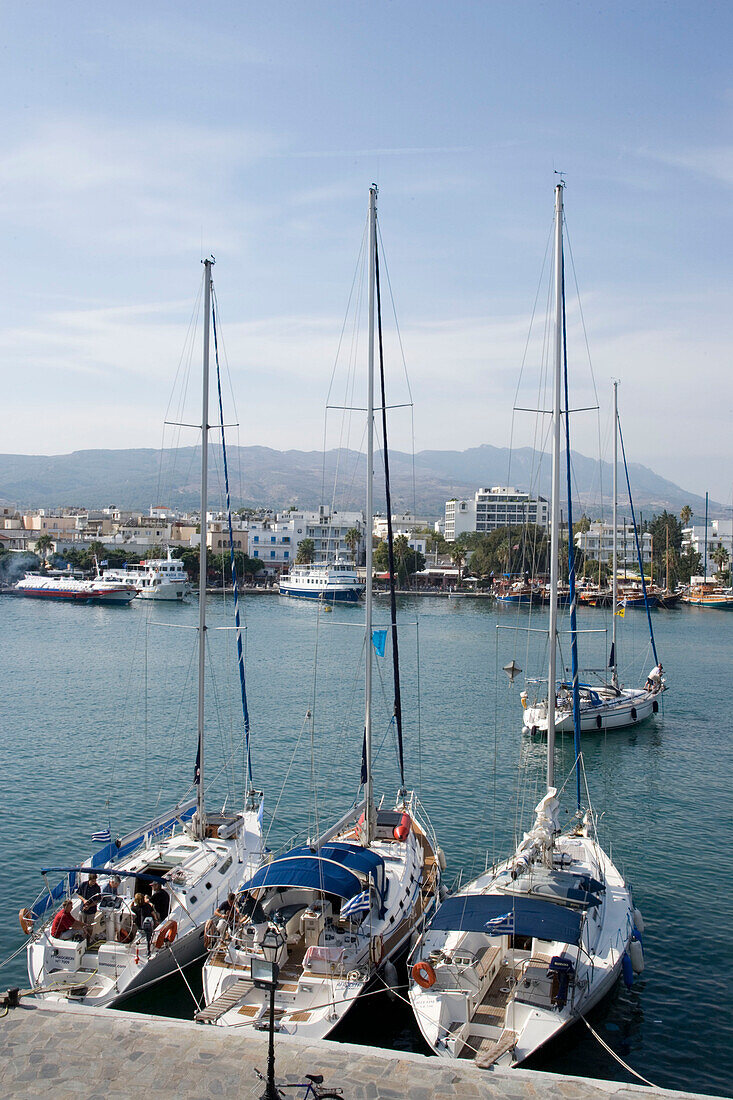 Sailingboats in the Mandraki harbour, Kos-Town, Kos, Greece