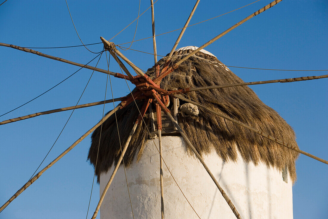 Part of a famous traditional windmill, Mykonos-Town, Mykonos, Greece