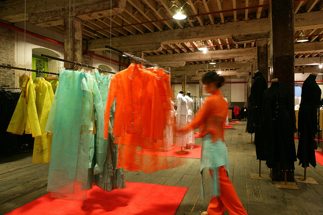 Fashion Biche de Bere,French haute couture and prêt á porter designer Biche de Bere, warehouse at Souzhou Creek, red, green, Nan Su Zhou Lu