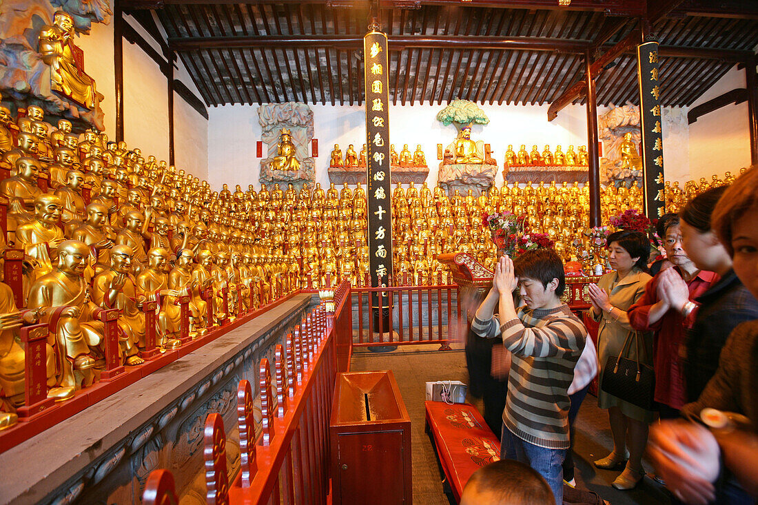 Longhua Temple,Longhua Temple and pagoda, oldest and largest buddhist temple in Shanghai, thousand-buddha-hall