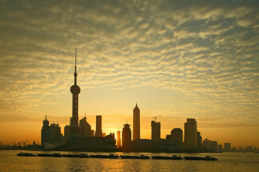 Skyline, Pudong, Fluss Huangpu, Pearl Orient Tower, TV Tower, Jinmao, Shanghai, China