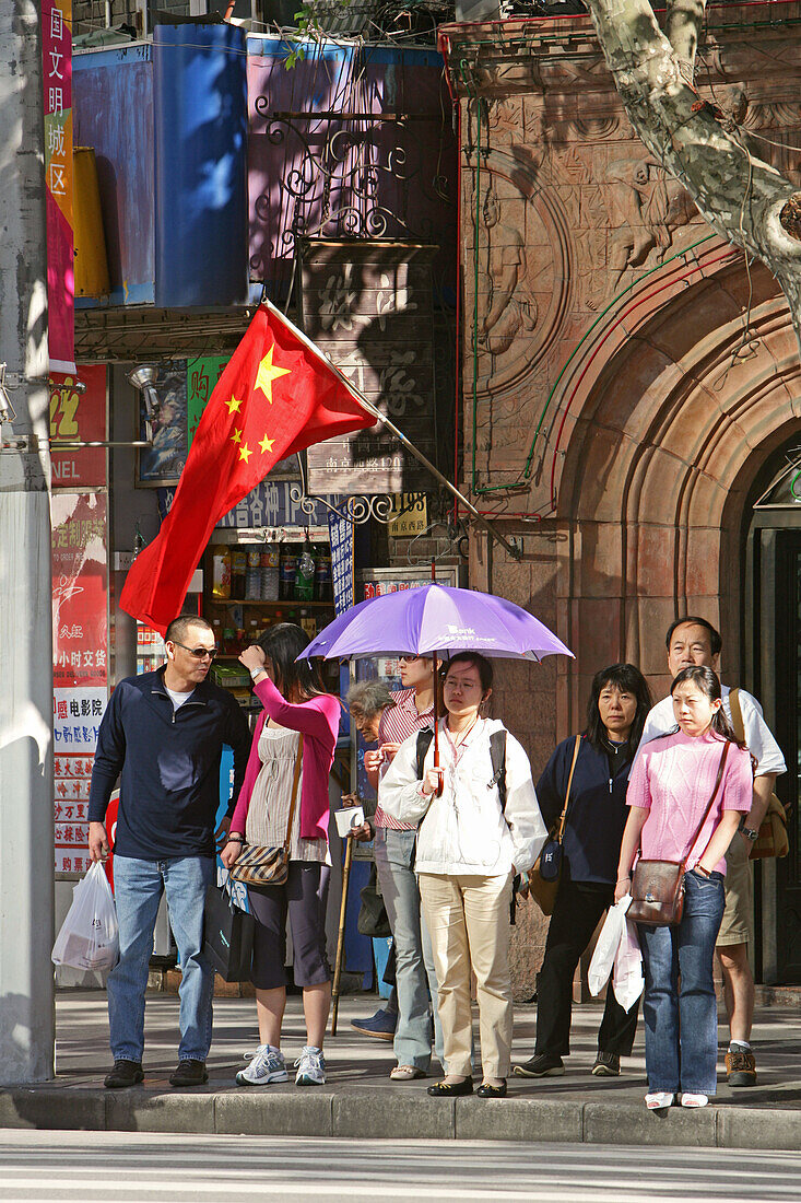 Shopping, Nanjing,intersection Nanjing Road, shopping, people, pedestrians, consumer, consum