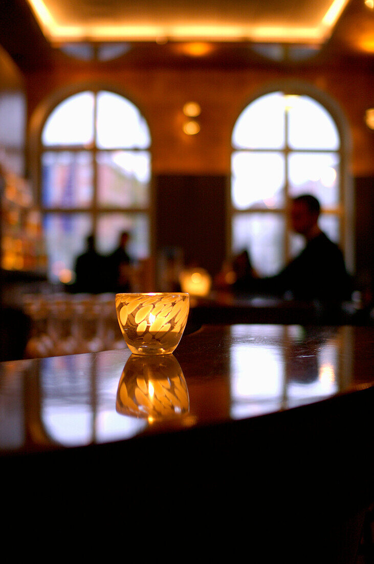 Candle in Isarbar, Hotel Sofitel, Munich, Bavaria, Germany