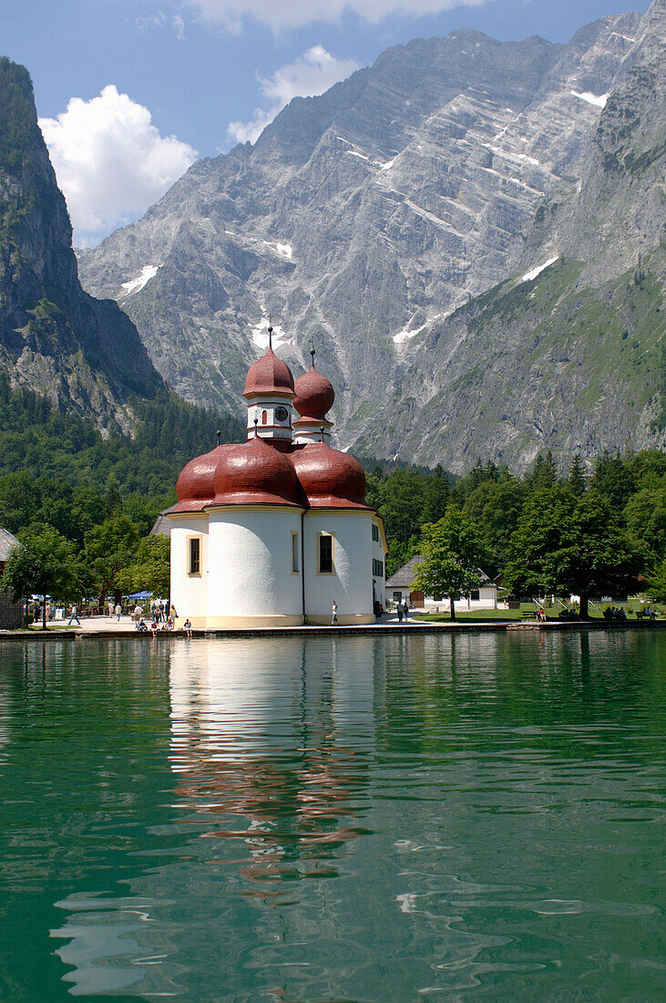 Chapel of St. Bartholomae, Lake Koenigssee, Berchtesgaden, Bavaria, Germany, Berchtesgaden