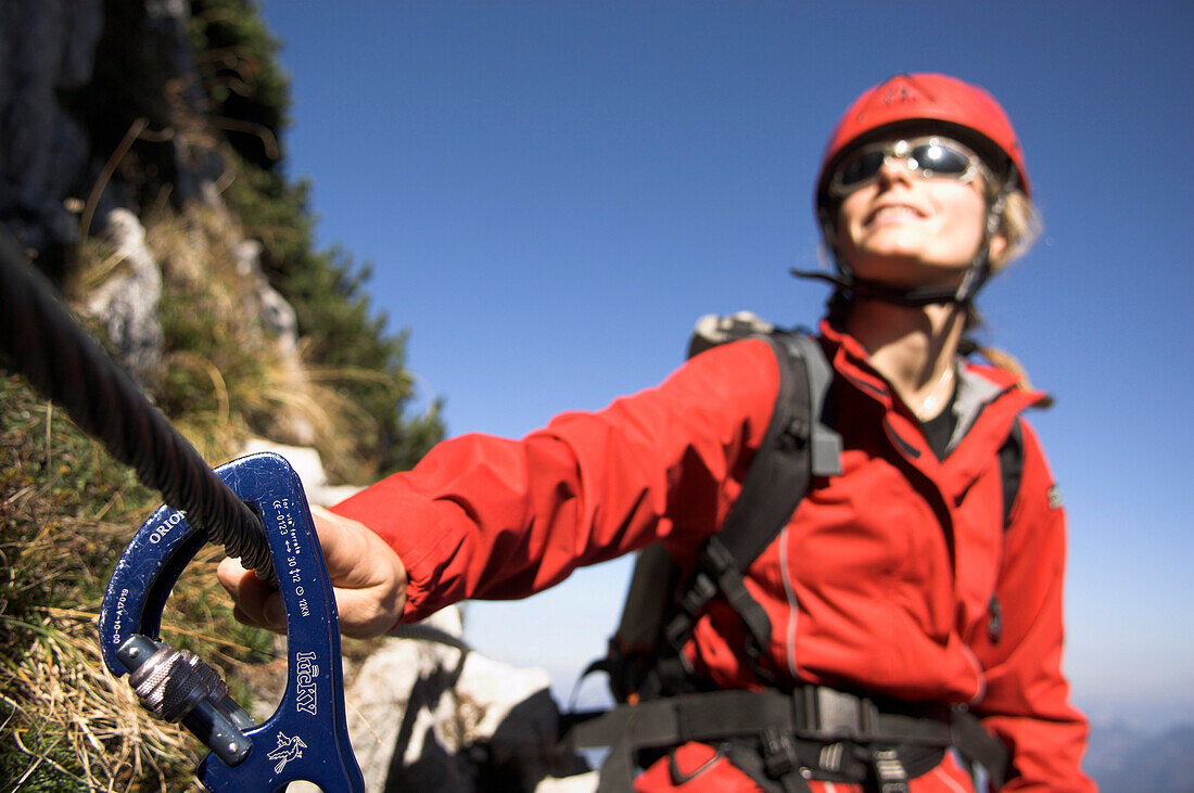 Female climber on Dachstein Mountain, Austria