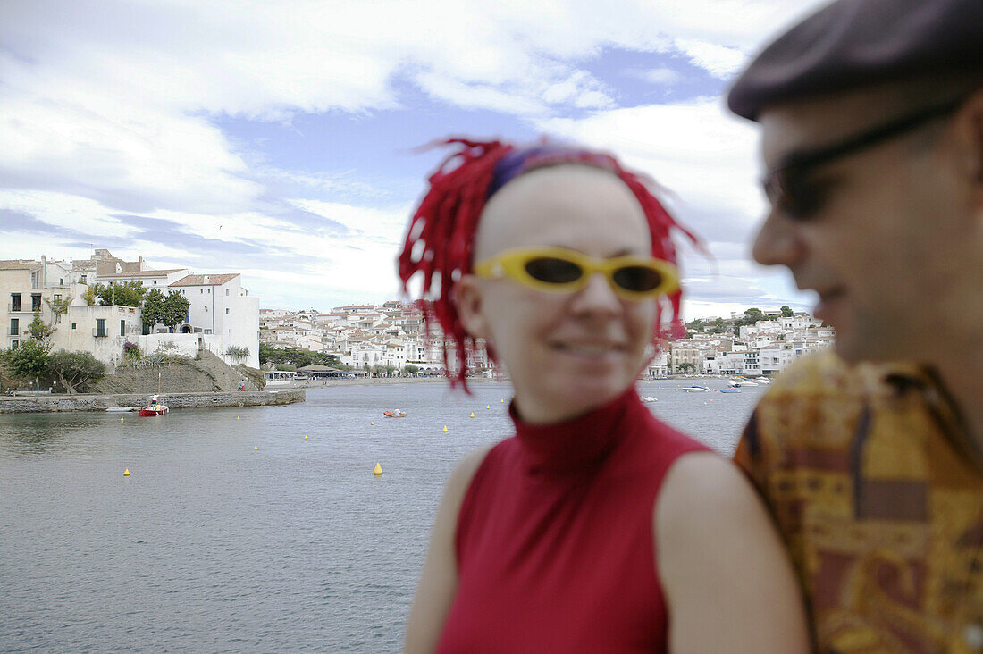 Costa Brava,The Artists Fafa and Nick, Panorama Cadaques, Costa Brava, Catalonia Spain