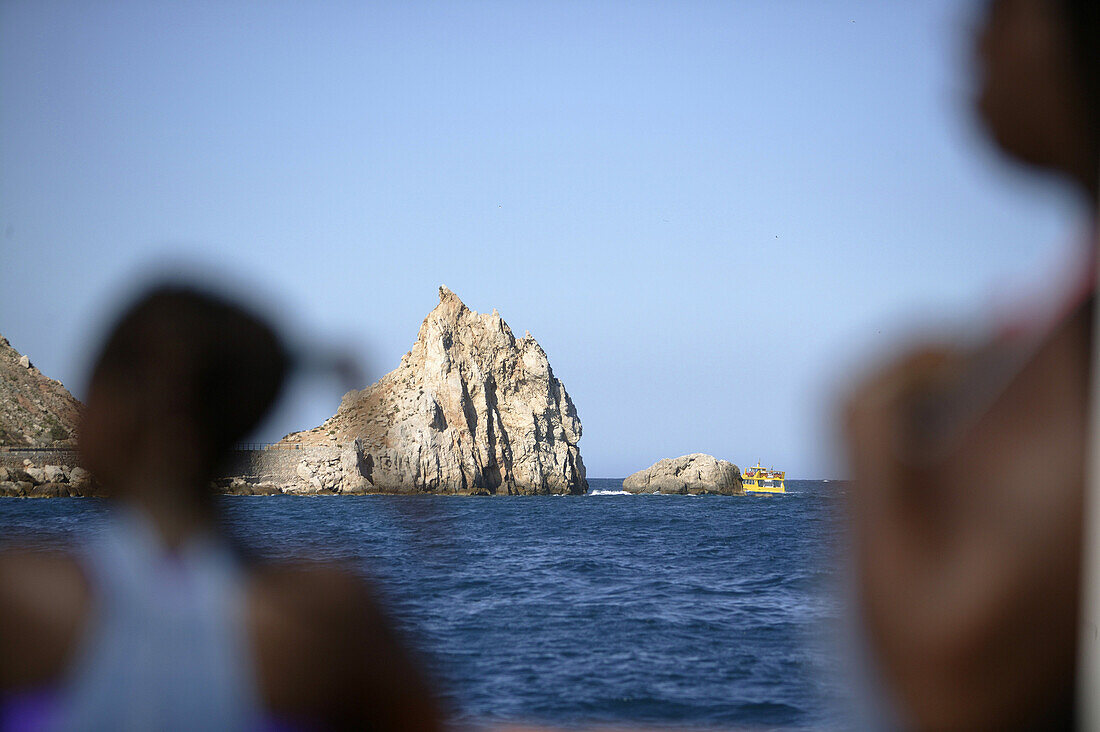 Costa Brava,Tour Guests, Glass-Bottom Boat Nautilus, Water at Illes Medes, Costa Brava, Catalonia Spain