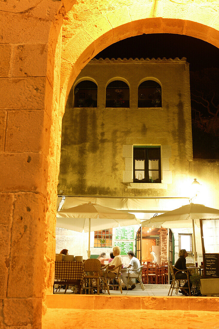 Costa Brava,Bar, Gate into the Town,Tossa de Mar Costa Brava, Catalonia Spain