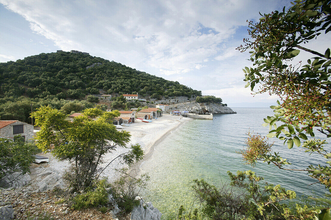 Beach and port, Port Beli, Cres Island, Croatia