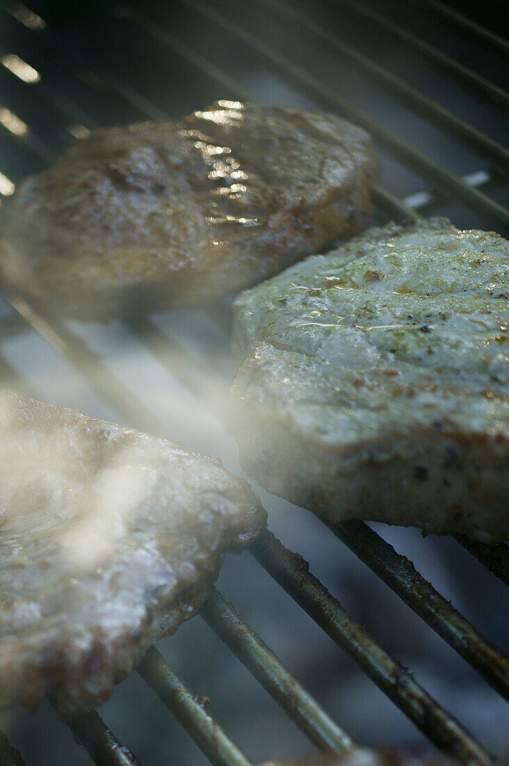 Meat on a barbecue