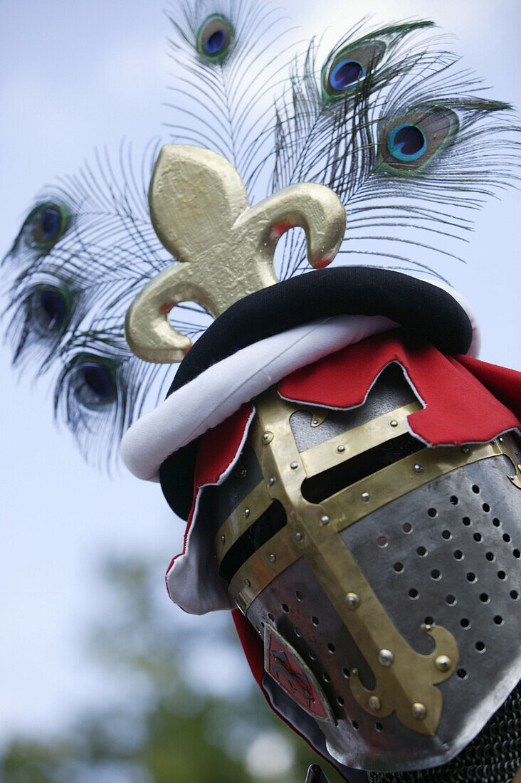 knights helmet, Kaltenberg knight festival, Kaltenberg, Bavaria, Germany