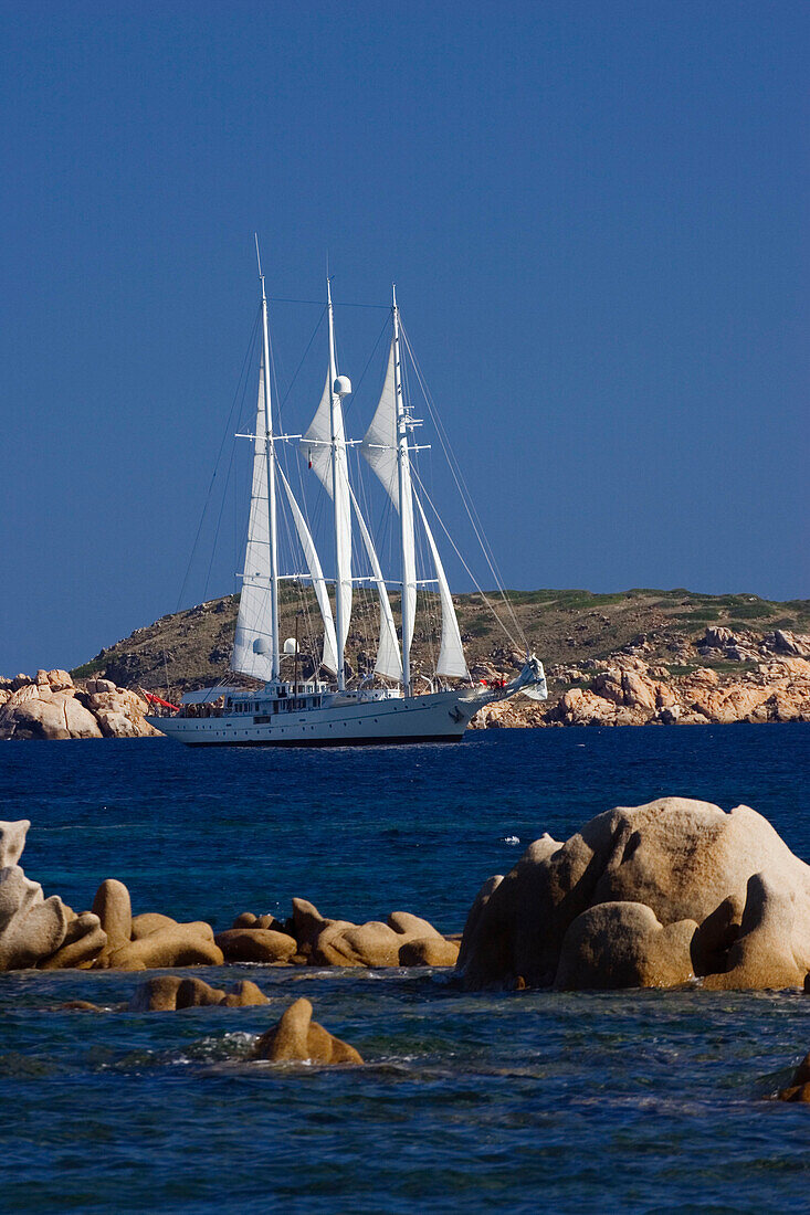 Luxury sailing yacht, Costa Smeralda, Sardinia, Italy