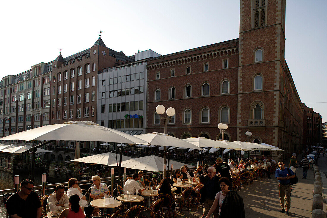 Poststrasse, Poststrasse, bar, restaurant, sidewalk cafe, tourists, City, Hamburg