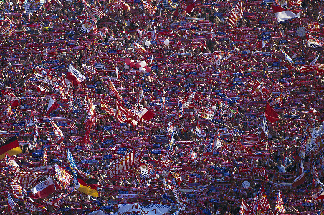 Soccer fans from FC Bayern Muenchen