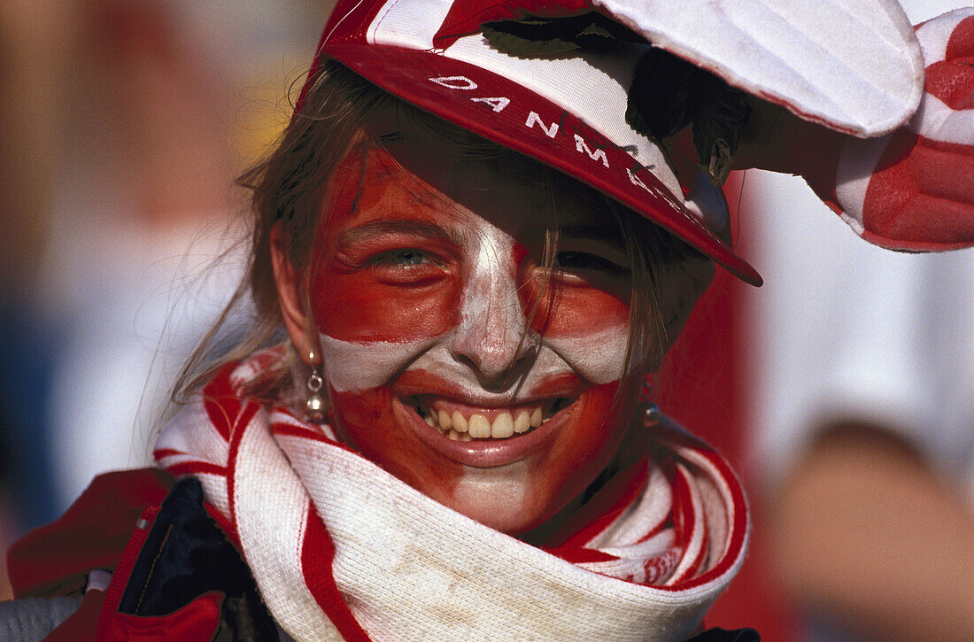 Female football fan from Danmark