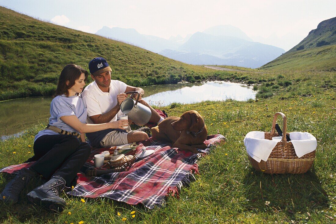 Romantic picnic, Lech, Arlberg, Austria, Europe