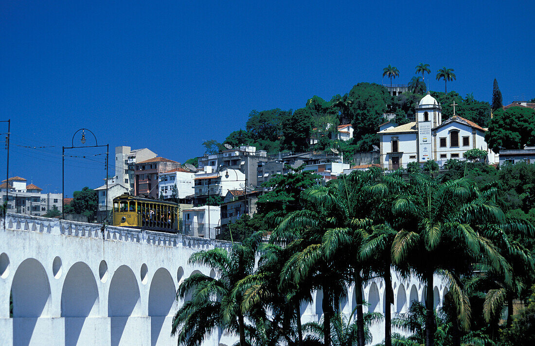 Bondinho, Arcos de Lapa, Santa Teresa, Rio de Janeiro, Brasilien