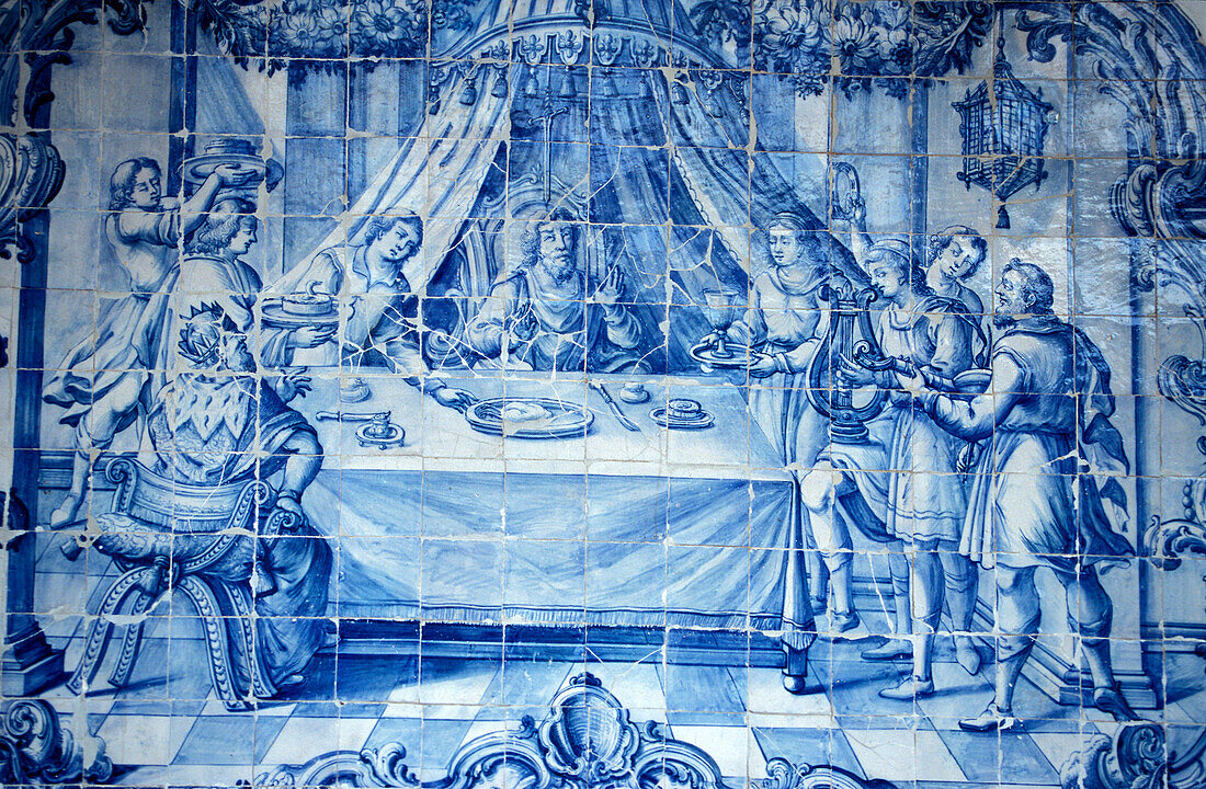 Azulejo paving tiles, Igreja e Convento Sao Francisco, Salvador de Bahia, Brazil