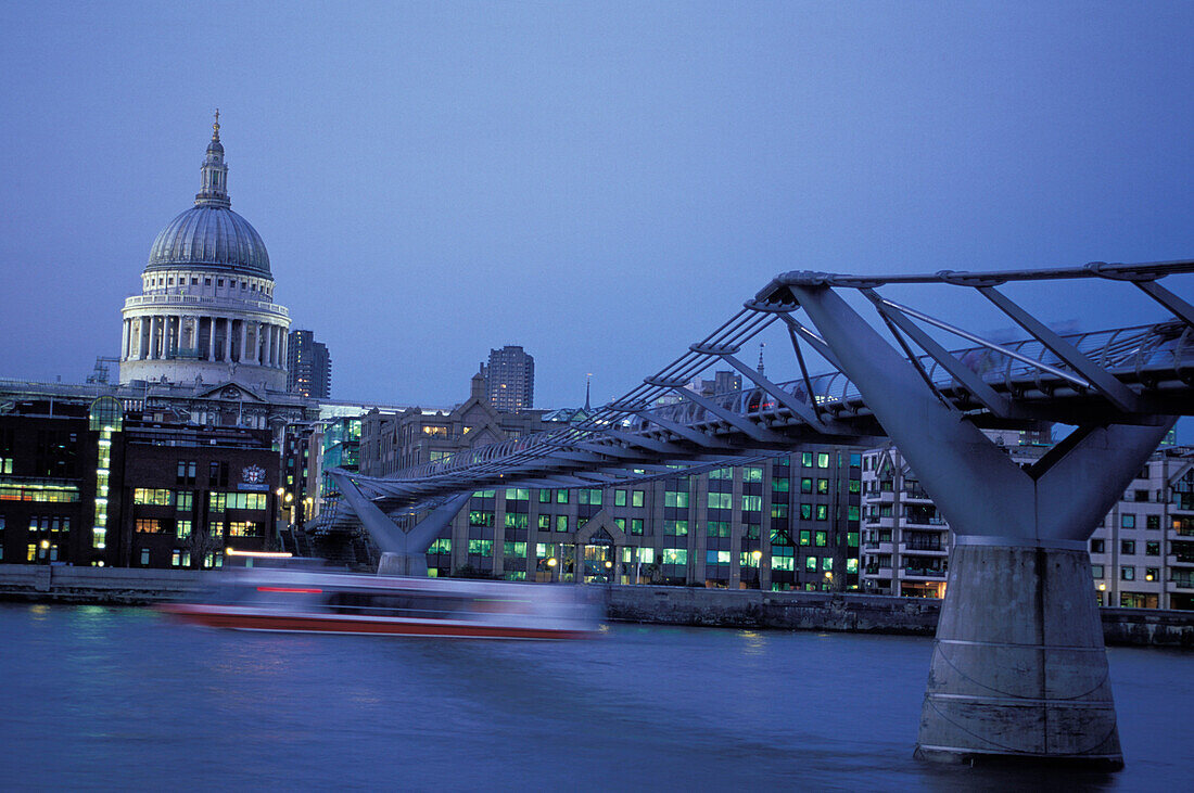 Millennium Bridge, St. Paul's Cathedral, London, England