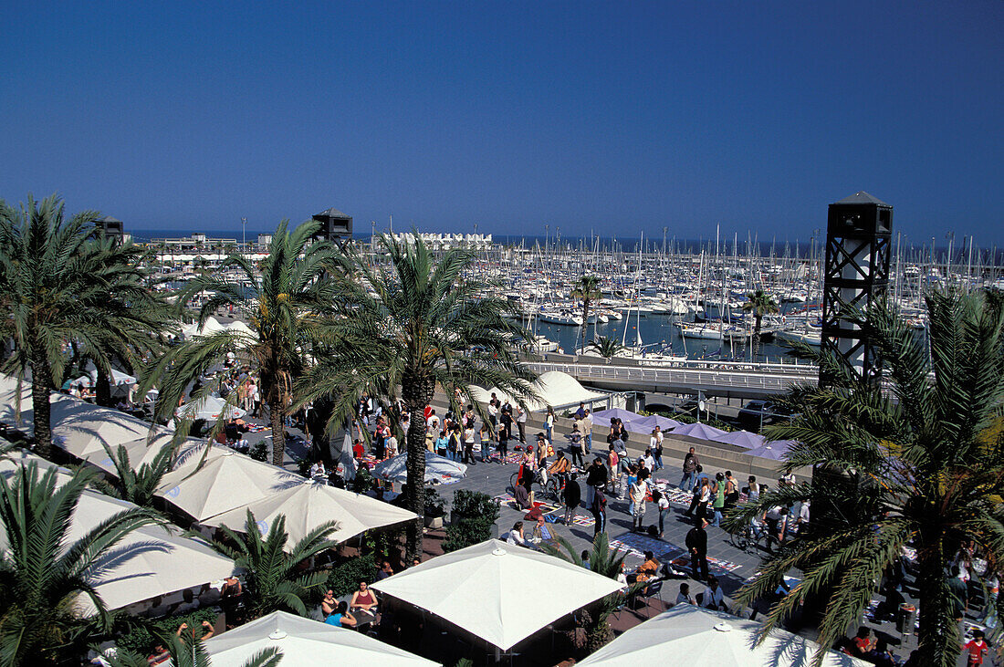 Restaurants, Port Olimpic, Barcelona, Spain