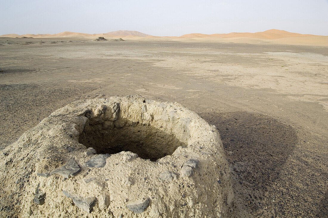 Earth oven in desert, Erg Chebbi, Morocco
