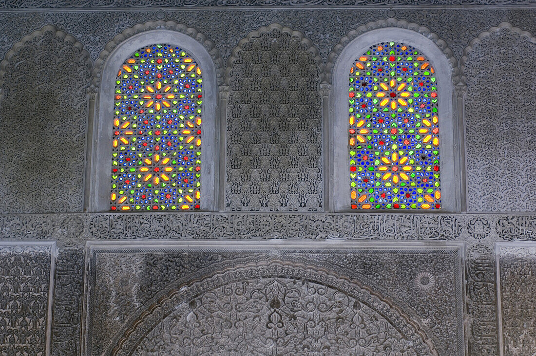 Windows of Medersa Bou Iniana, Fes, Morocco