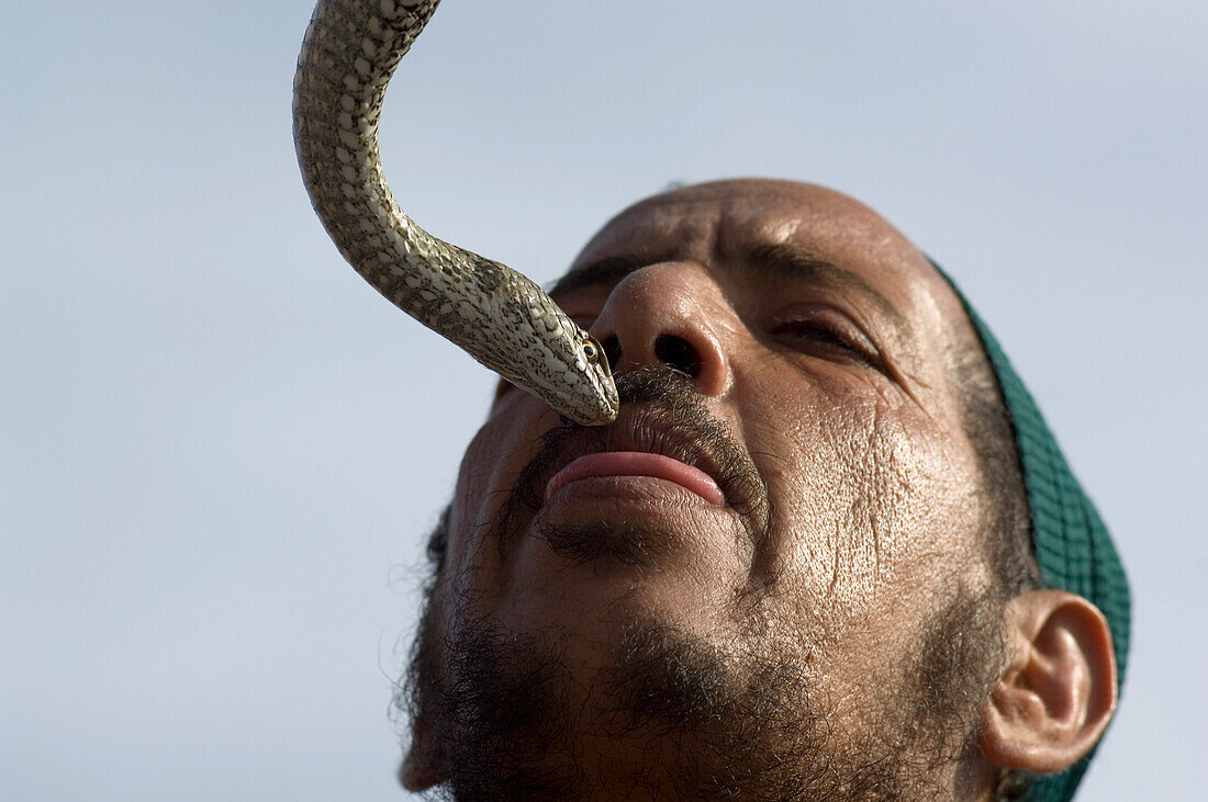 Snake-charmer on Place Jemaa el Fna, Marrakech, Morocco