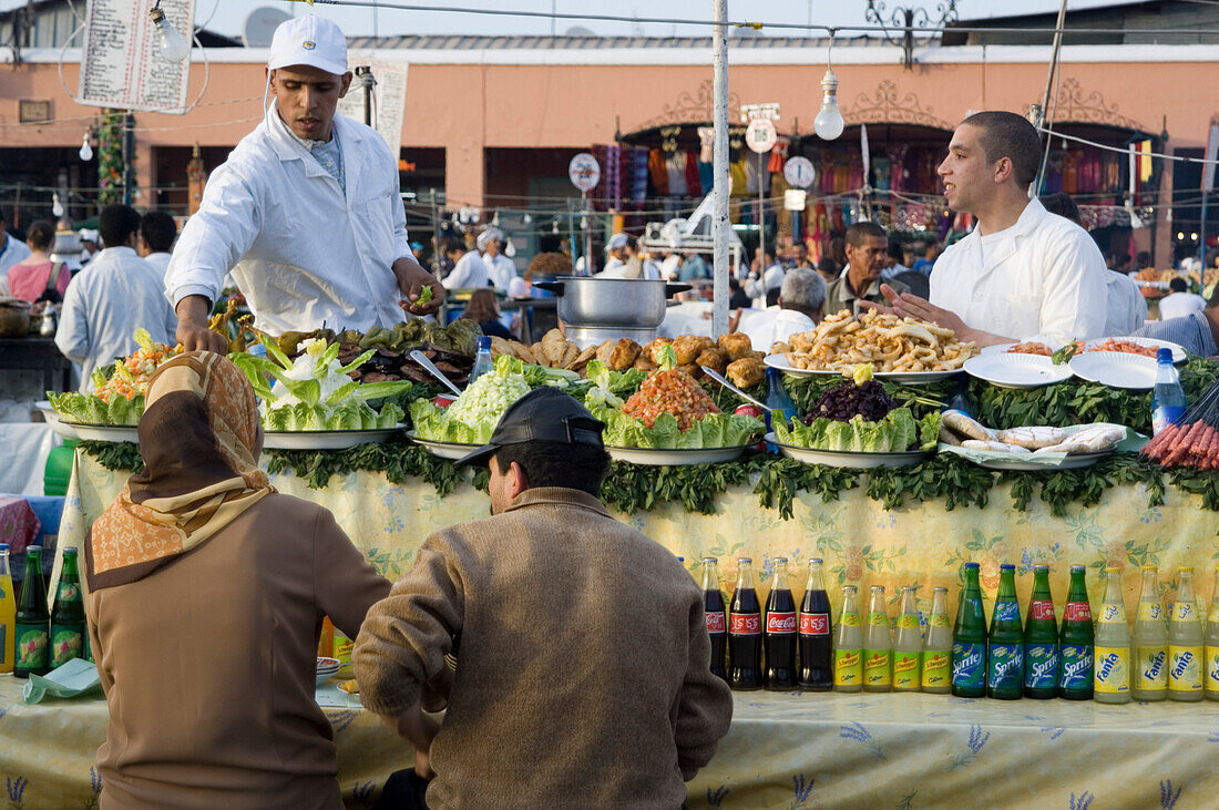 Open air kitchen, Place Jemaa el Fna, Marrakech, Morocco