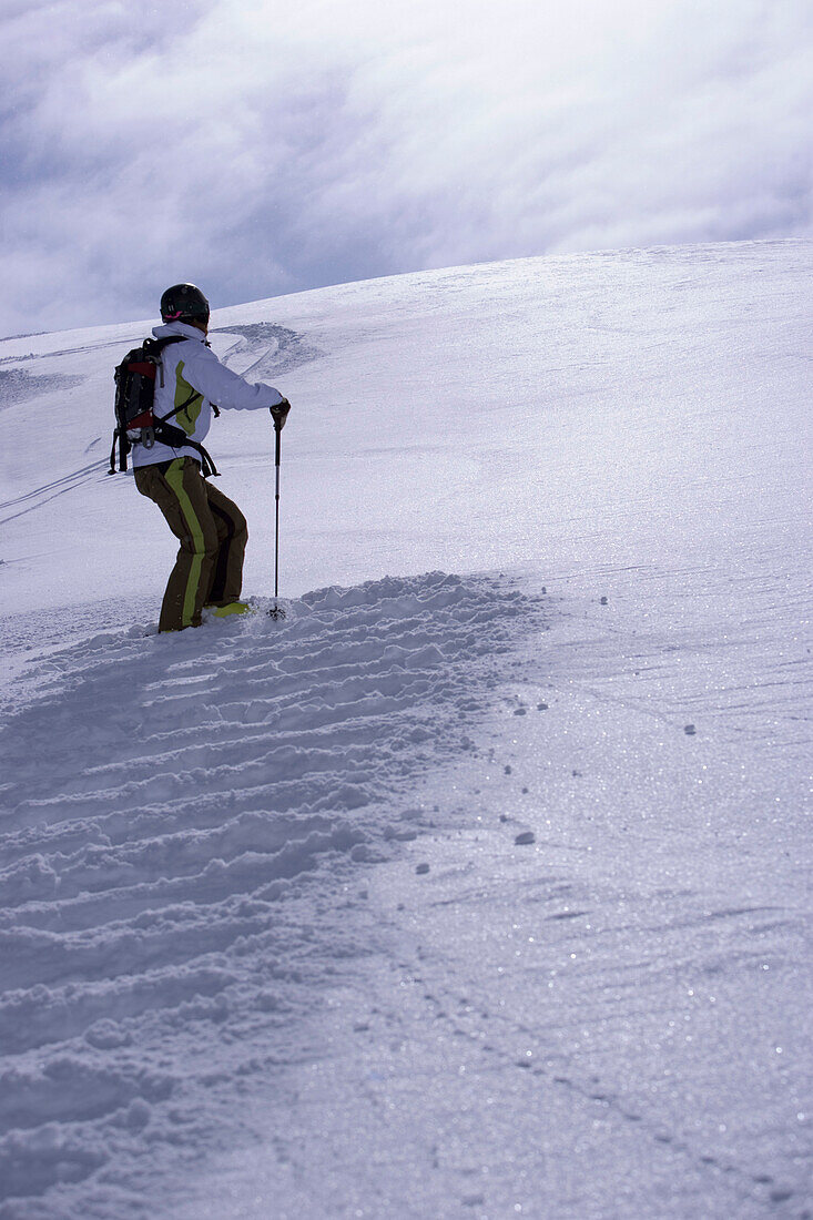 Young man skiing, Kuehtai, Tyrol, Austria