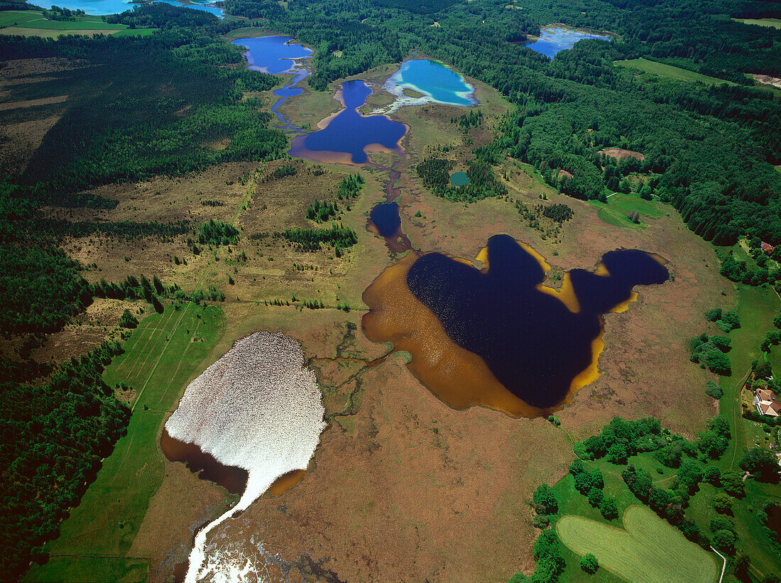 Aerial view of Osterseen, Upper Bavaria, Germany