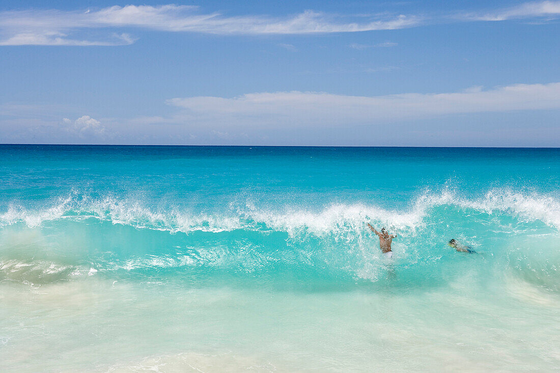 Wave breaking on the beach,Mullet Bay, St. Maarten, Netherlands Antilles