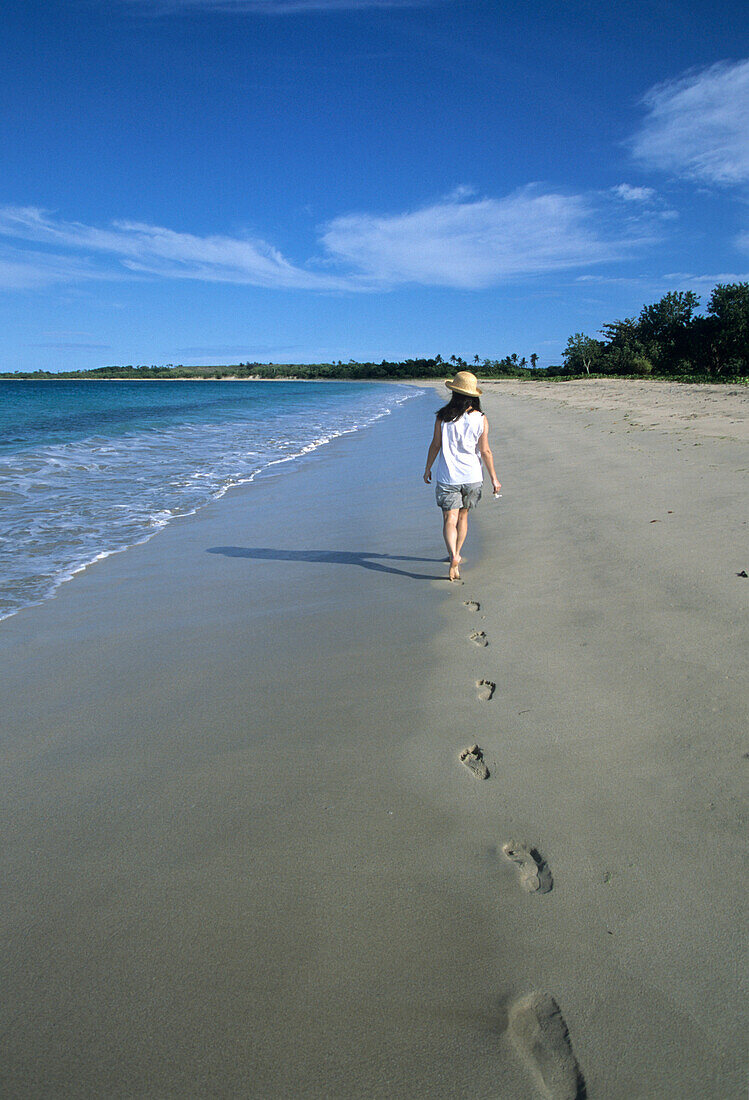 Footprints in the Sand,Natadola Beach, Natadola, Viti Levu, Fiji