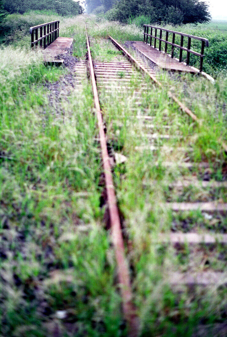 Old train tracks near Kalkar, North Rhine-Westphalia, Germany