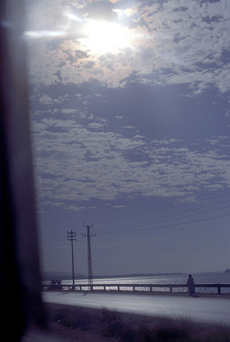 Egyptian landscape near luxor seen from train, Luxor, Egypt