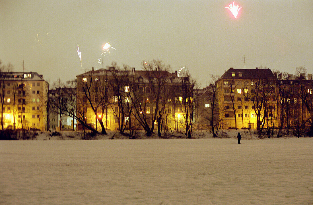 Lights on New Years Eve, Munich, Bavaria, Germany