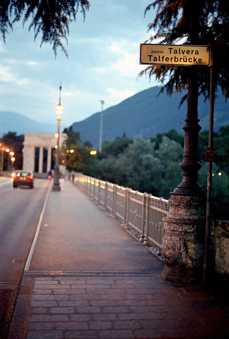 Bridge over Talfer River, Bolzano, South Tyrol, Italy