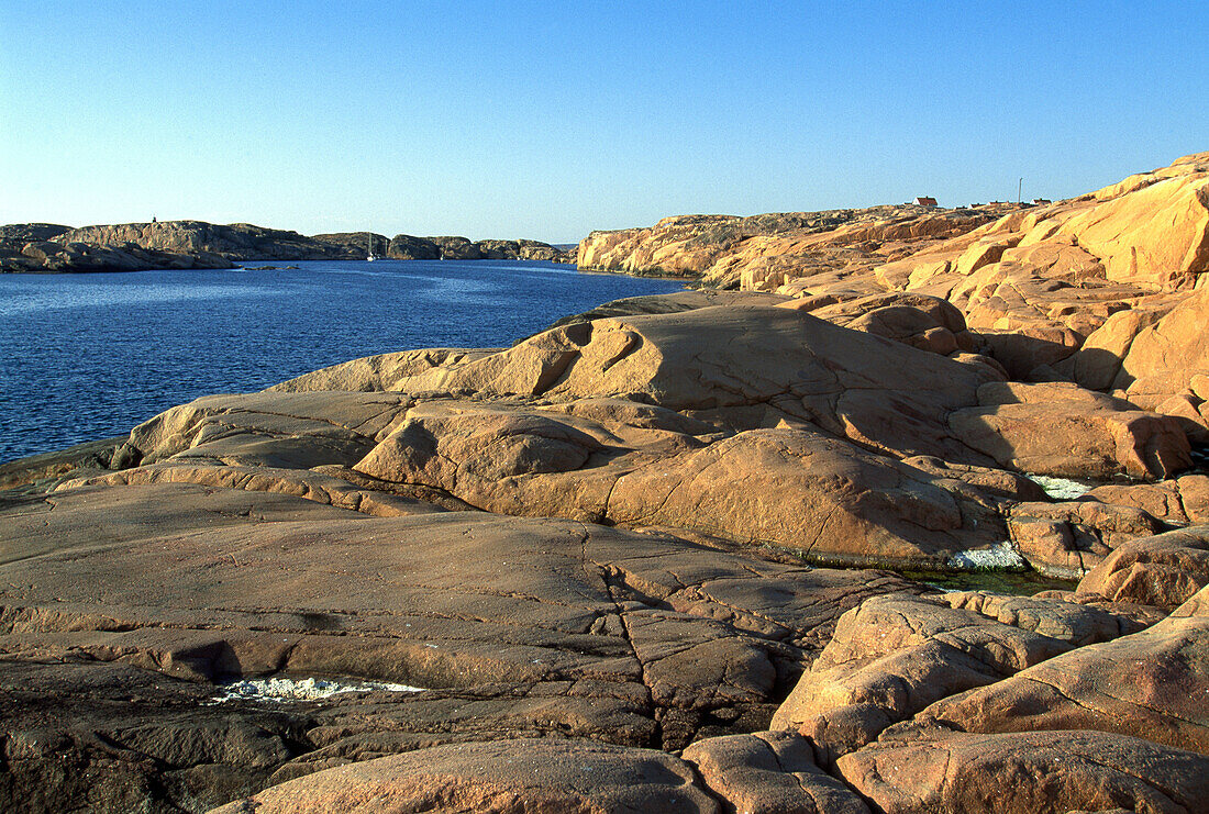 Smooth granite rocks, Coastal landscape near Smoegen, Bohuslan, Sweden