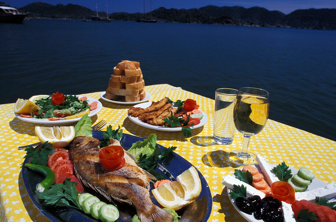 Fish platter, Starter, Kekova, Lycian Coast, Turkey