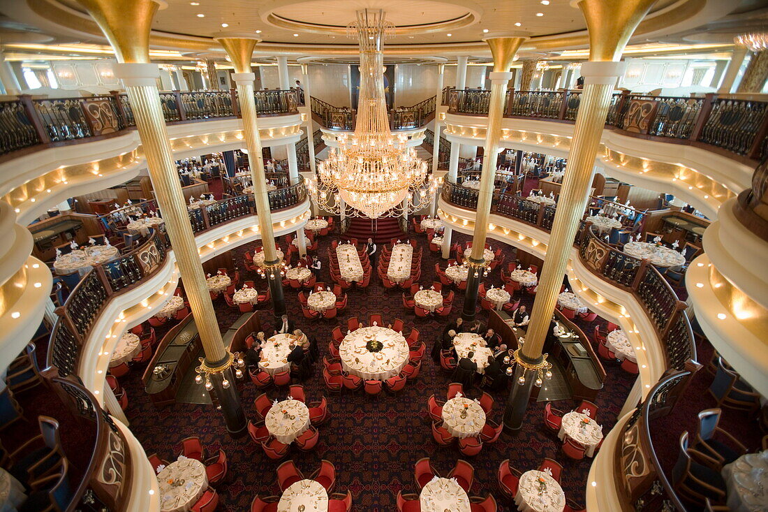 Three-Storied Main Dining Room Atrium, Freedom of the Seas Cruise Ship, Royal Caribbean International Cruise Line