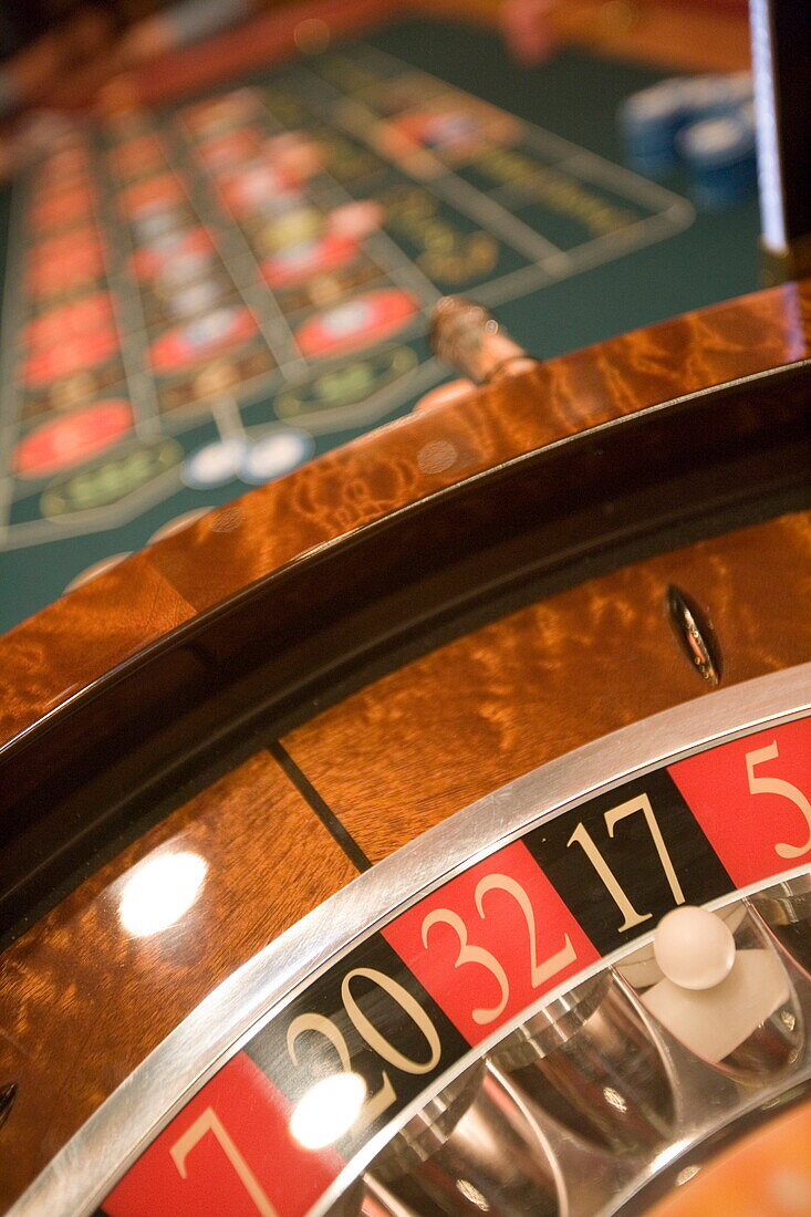 Roulette Wheel at Casino Royale on Deck 4,Freedom of the Seas Cruise Ship, Royal Caribbean International Cruise Line