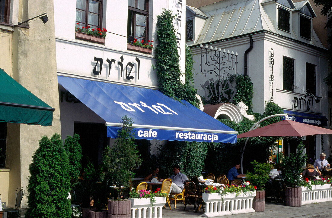 Ehemaliges judisches Viertel in Krakau,Café in Kazimierz, Polen