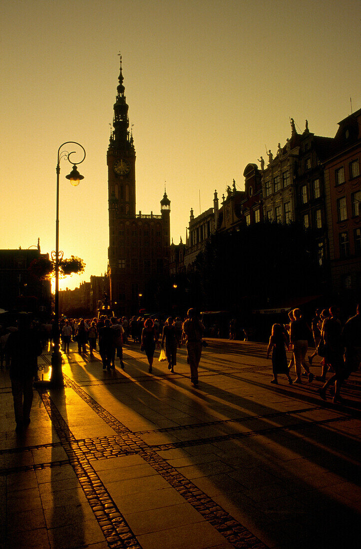 Town Hall at sunset in Gdansk, Danzig, Poland