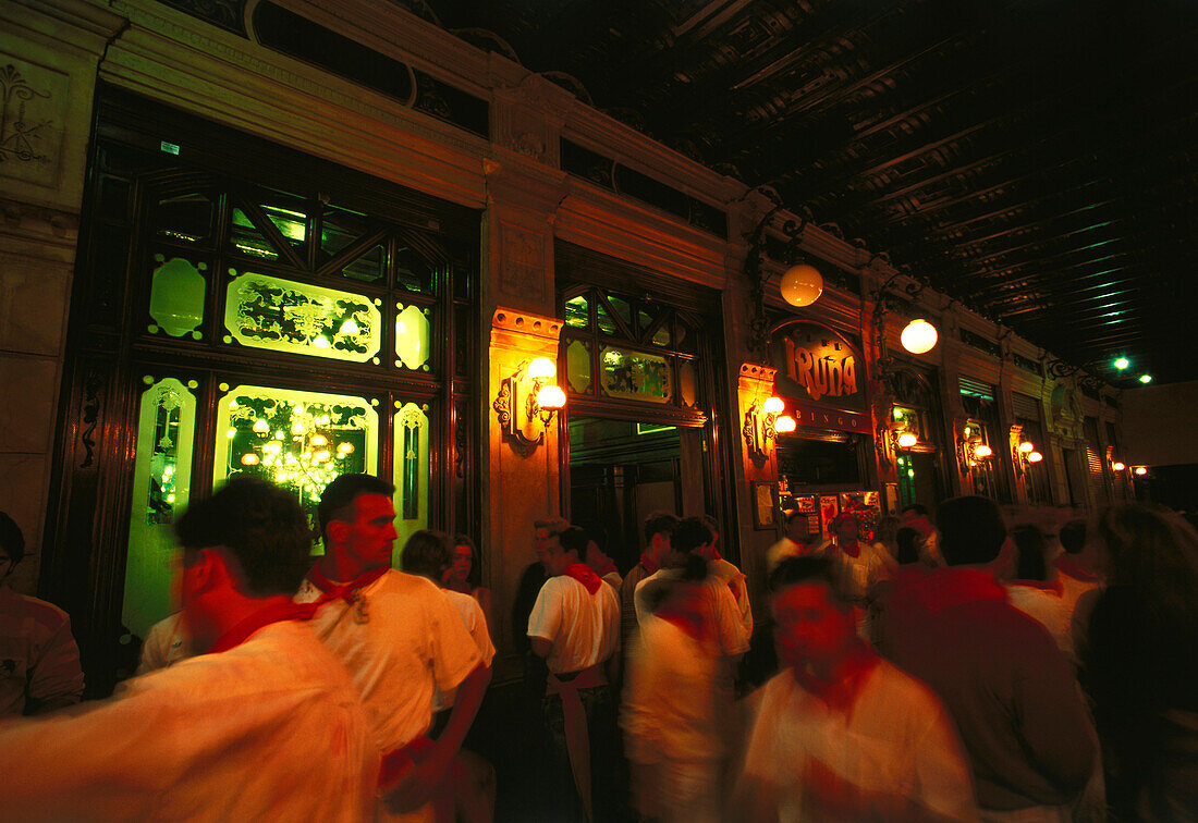 Café Iruna,Plaza del Castillo,Fiesta de San Fermin,Pamplona,Navarra,Spanien