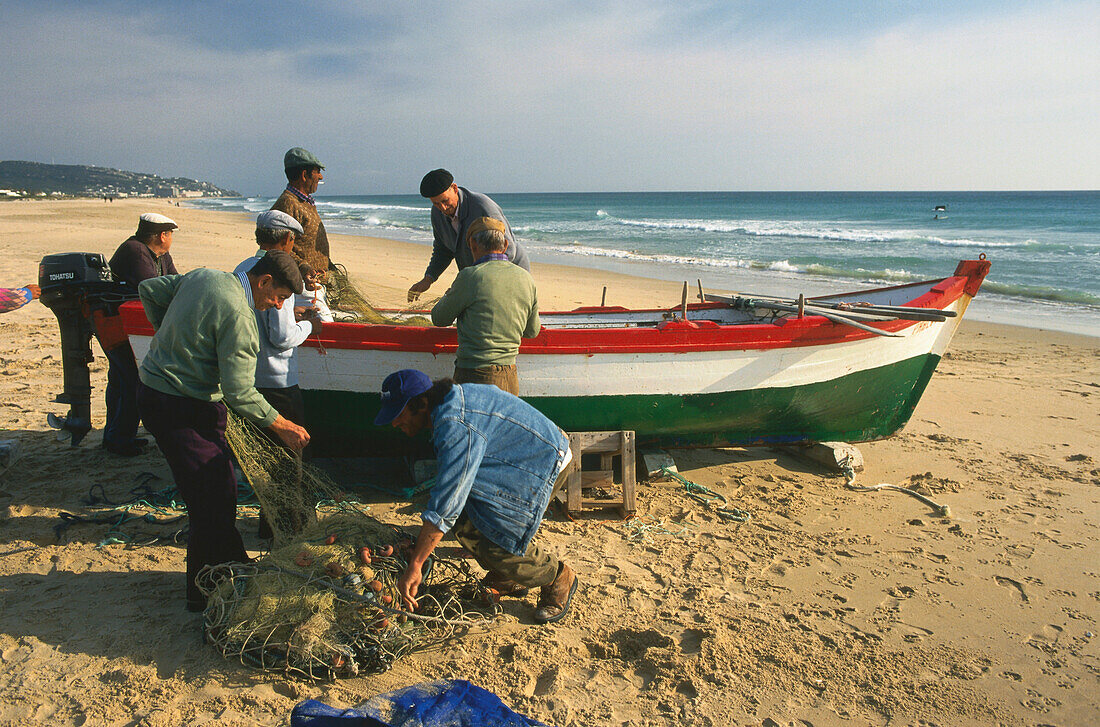 Fischer,Zahara de los Atunes,bei Tarifa,Costa de la Luz,Provinz Cadiz,Andalusien,Spanien