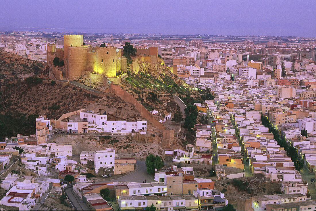 Castle and La Chanca district,Almeria,Andalusia,Spain