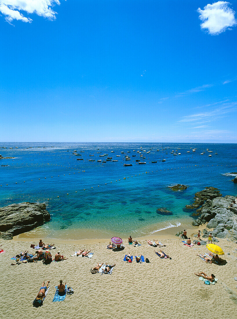 Strand,Calella de Palafrugella,Costa Brava,Provinz Girona,Katalonien,Spanien