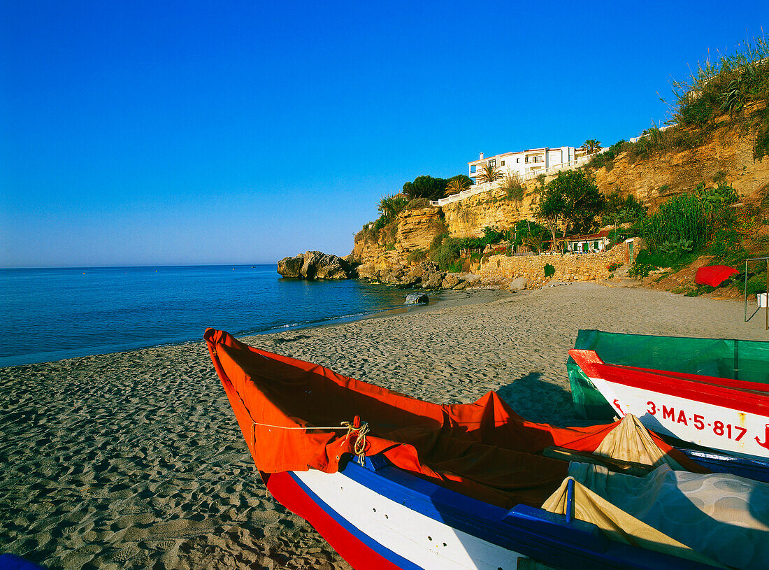 Beach,Nerja,Playa del Salon,Costa del Sol,Province Malaga,Andalusia,Spain